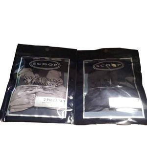 3\$20 Scoop Silk Scrunchie\Headband Set Gray & Dark Navy Blue No Frizz